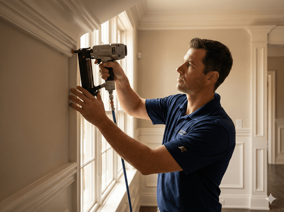 Ace Trim craftsman installing interior trim